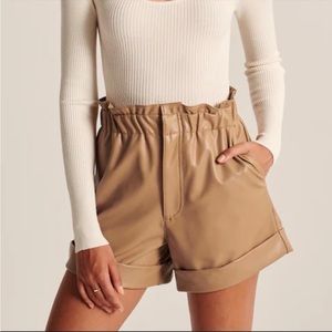 New Abercrombie vegan leather shorts